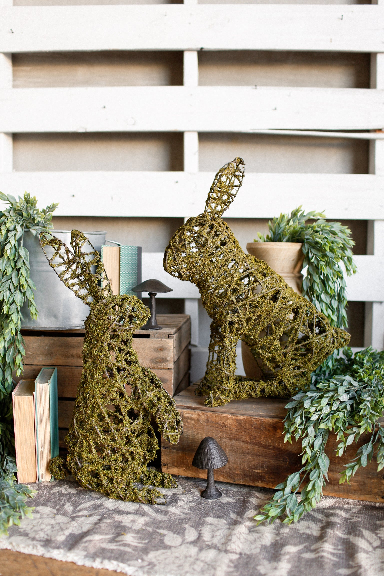 Mossy Wire Sitting Bunny The Little Burlap Barn®