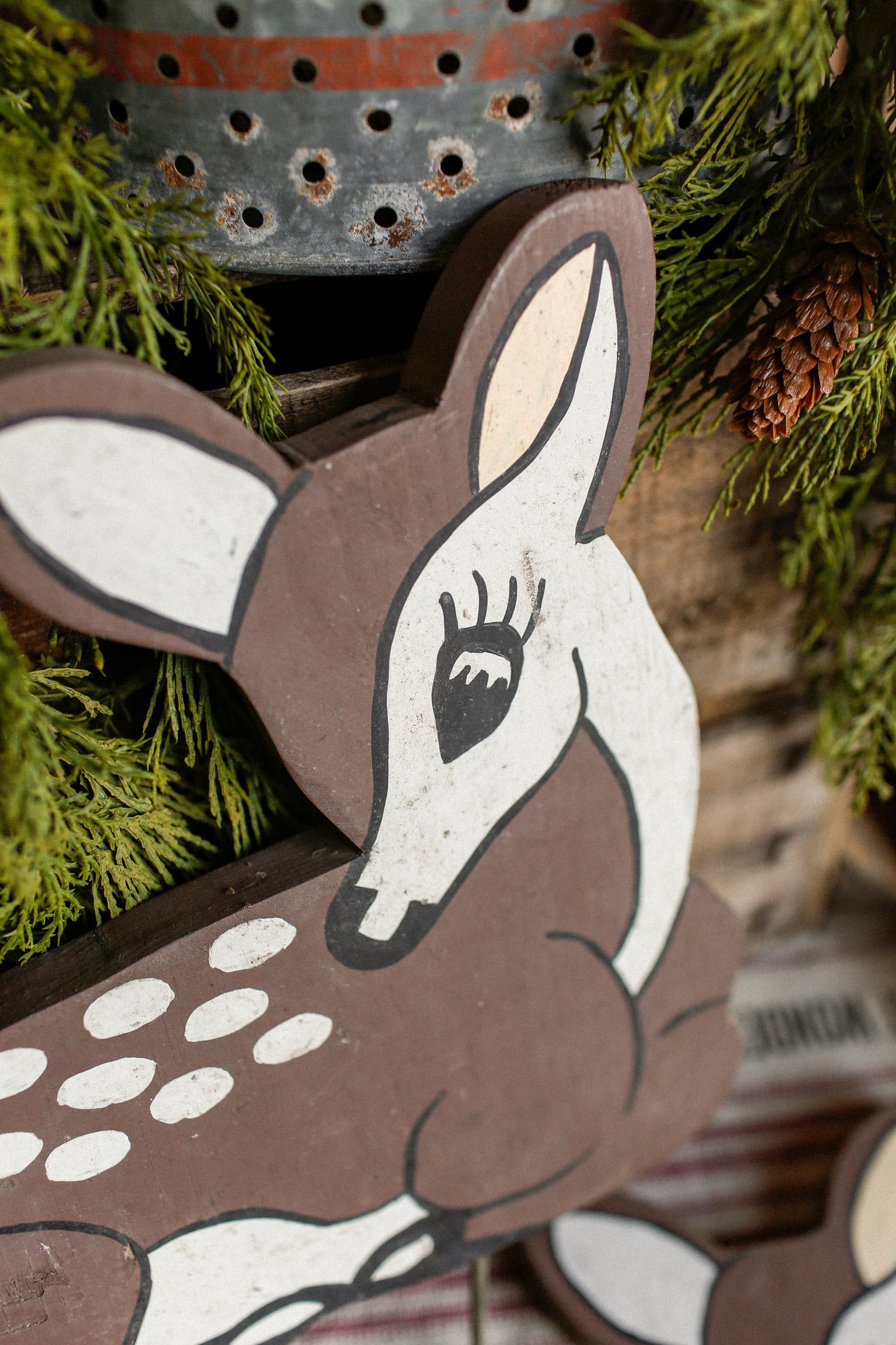 Vintage Retro Wood Deer