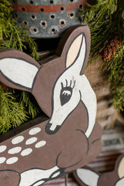 Vintage Retro Wood Deer