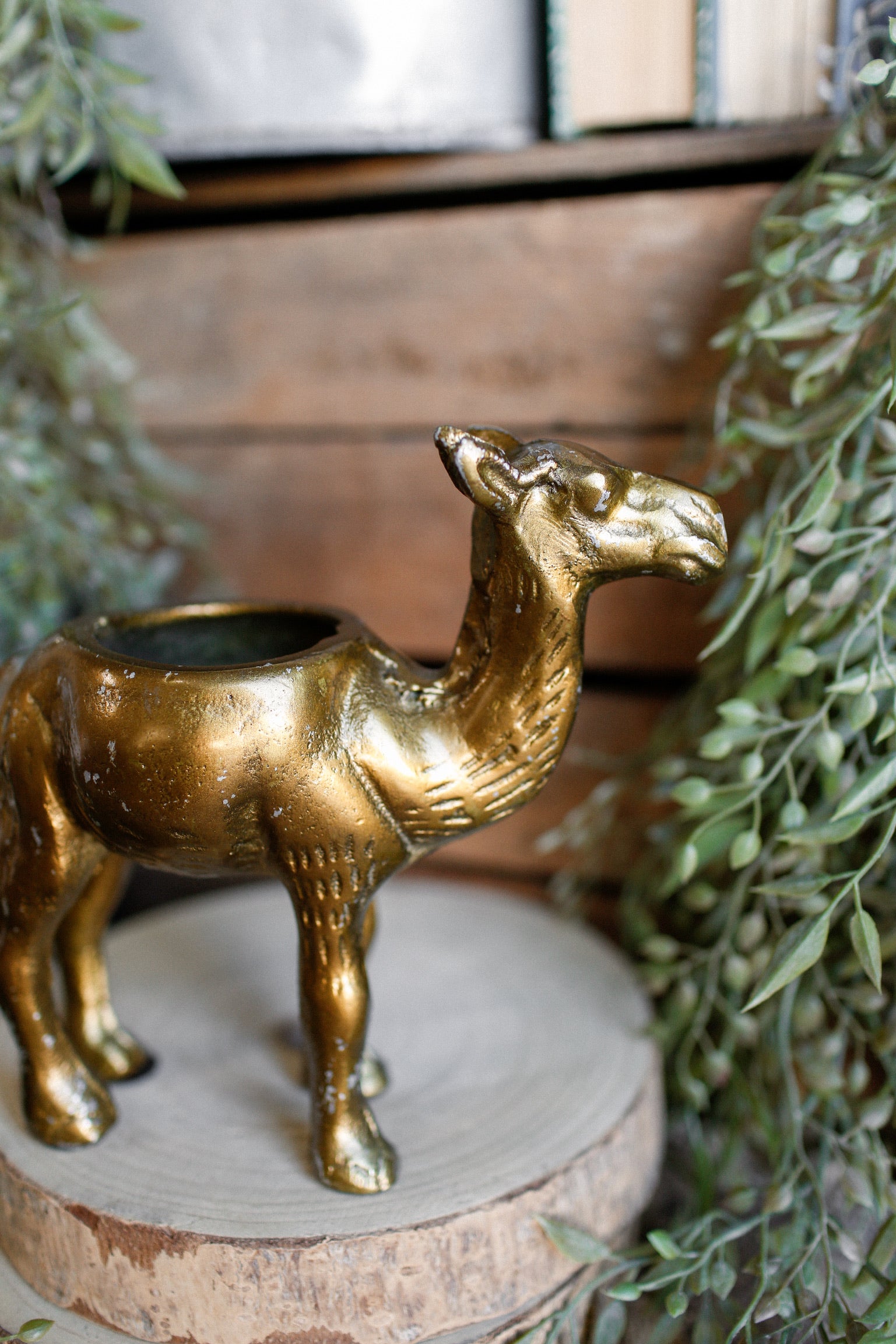 Gilded Camel Planter
