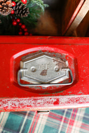 Vintage Red Metal Toolbox