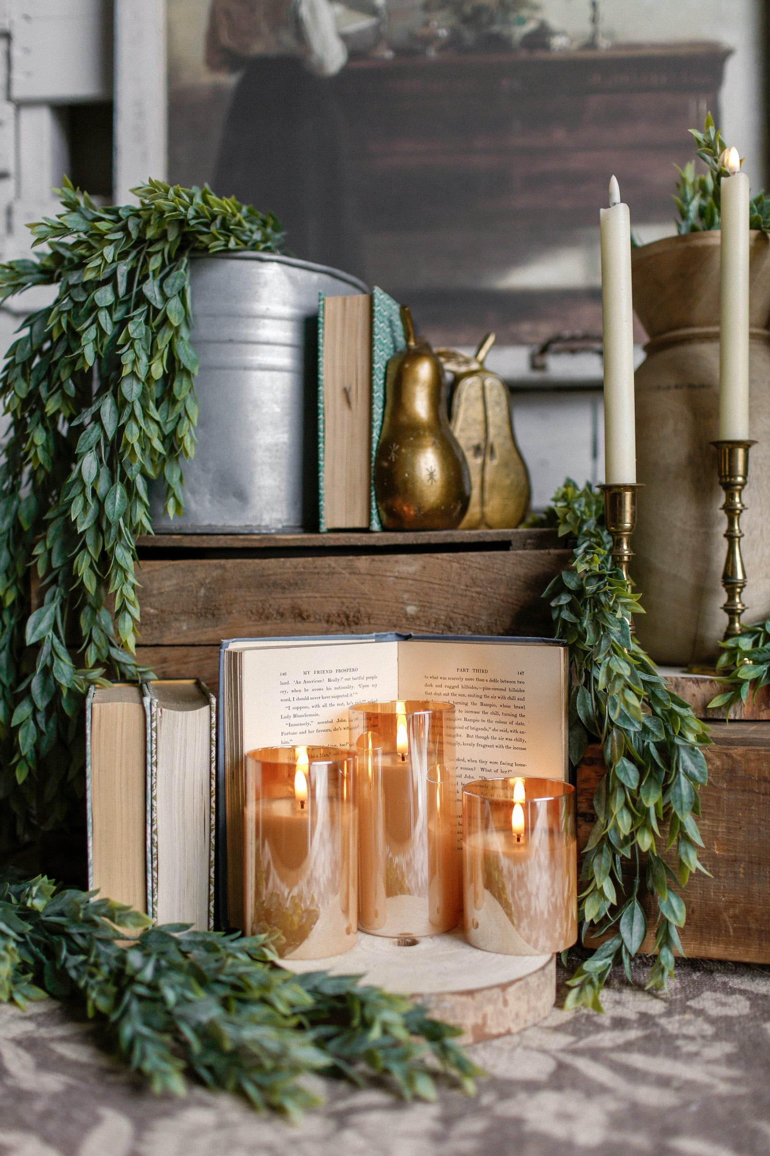 Champagne Flameless Candle Trio