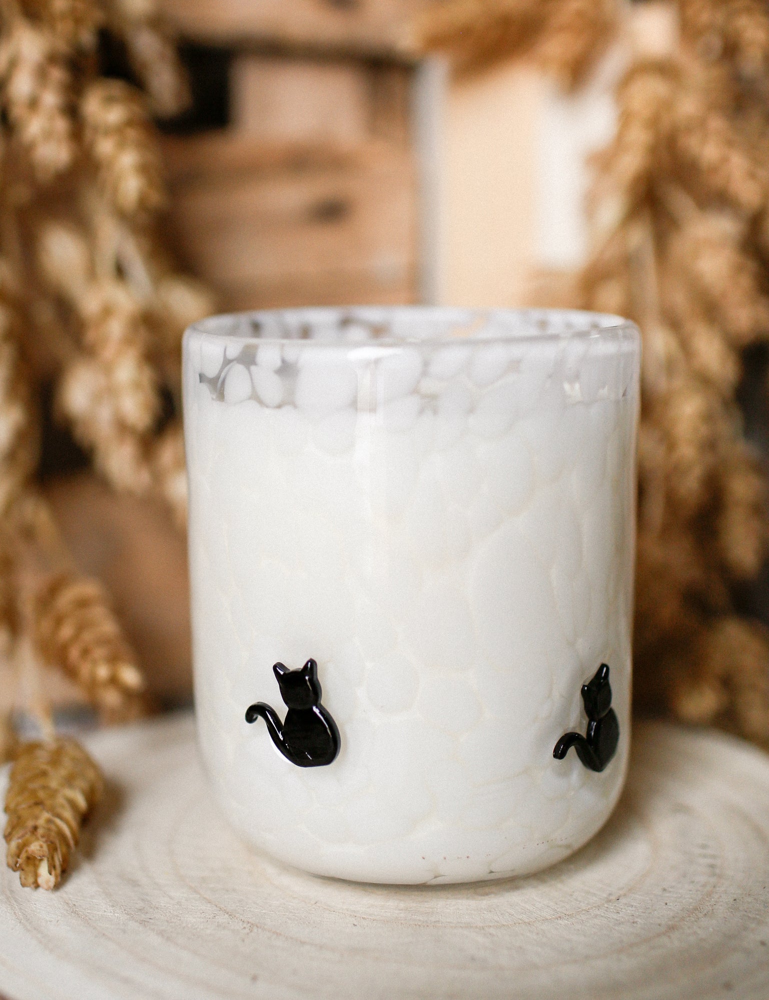 Limited edition Crisp Candied Apple soy candle in Black Cat glass jar