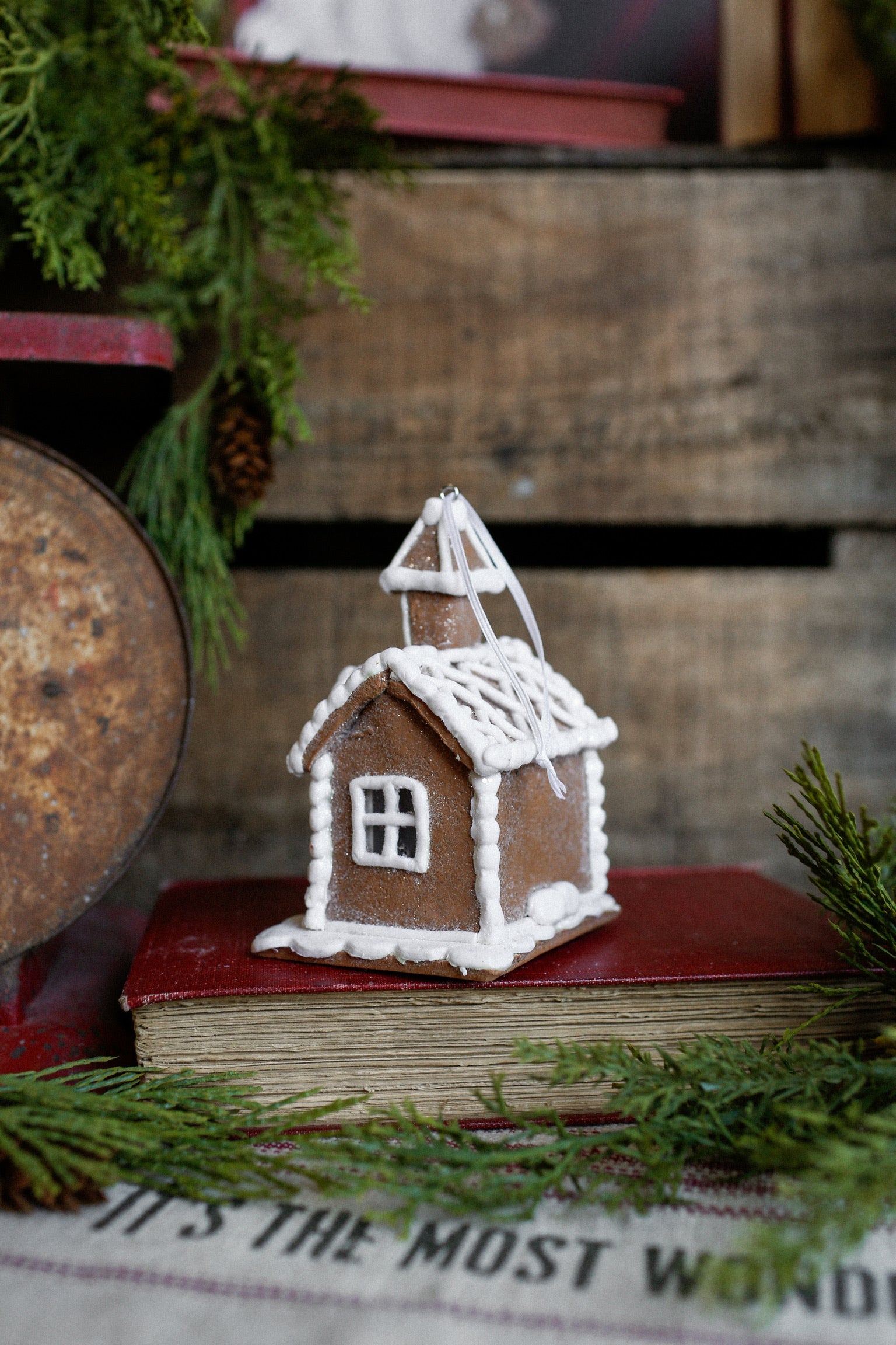 Mini White Lighted Gingerbread House