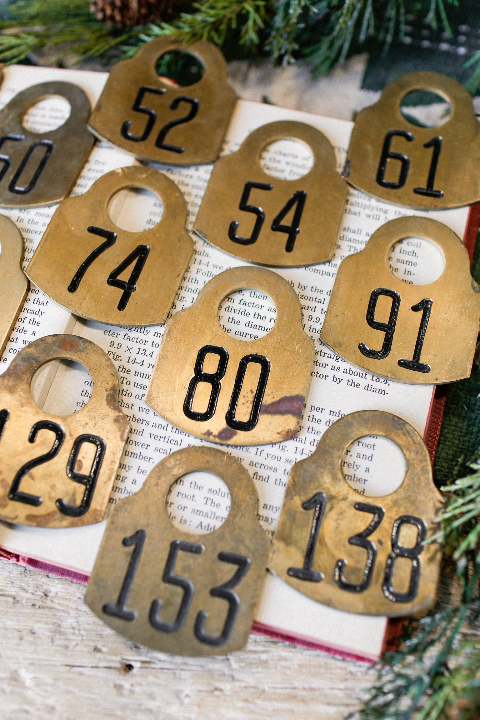 Vintage Brass Cow Tag