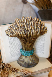 Vintage Cast Iron Wheat and Bundle Doorstop