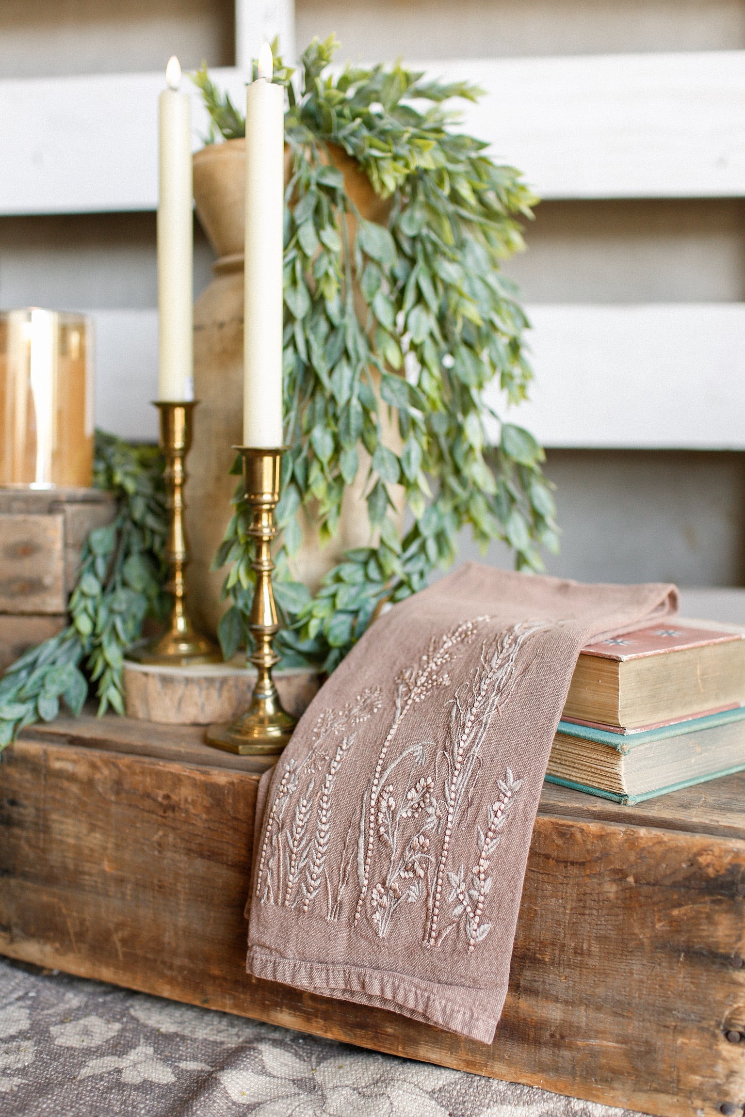 Embroidered Wildflower Towels