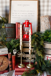 Red Dot Taper Candles