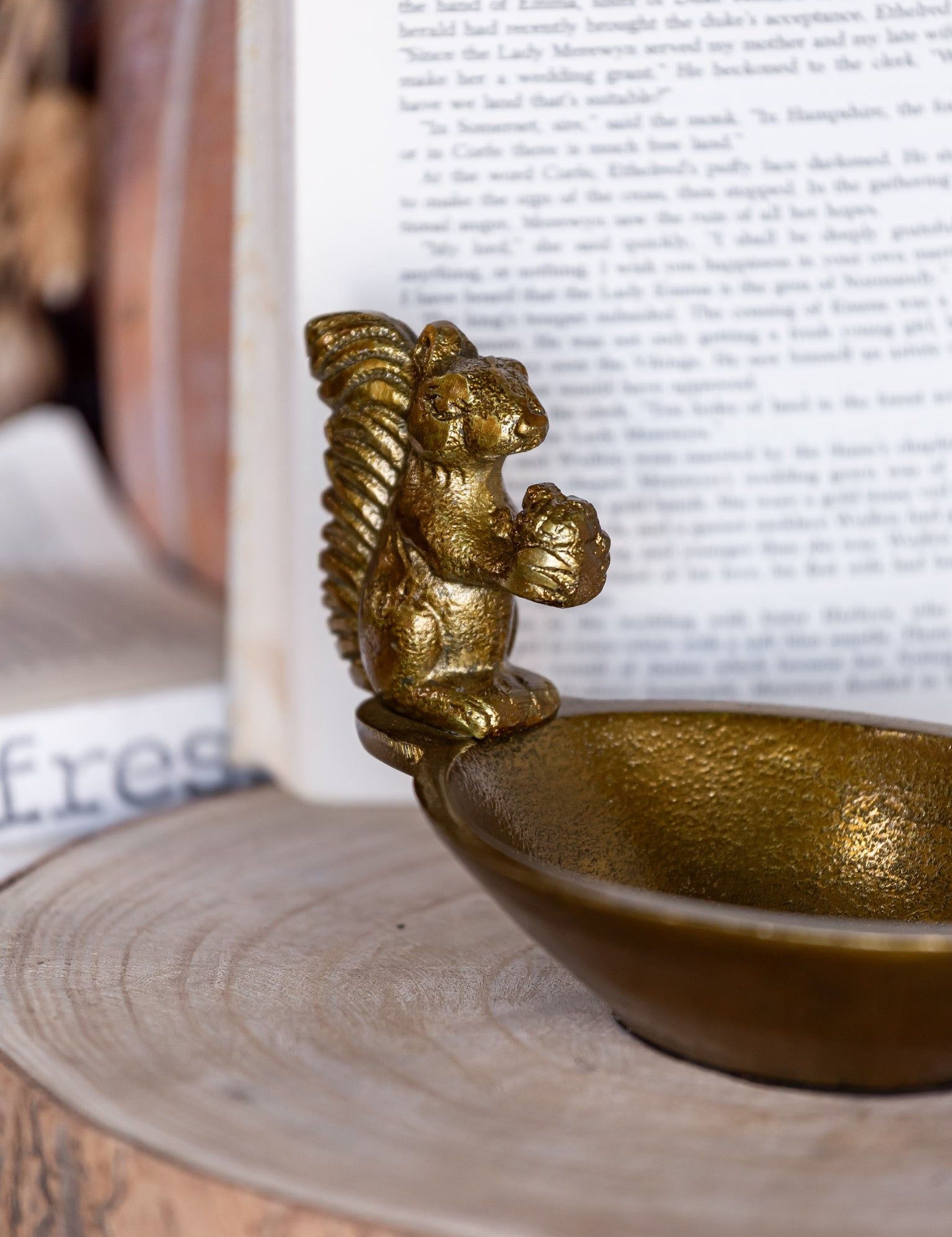 Gilded Squirrel Bowl Accent Decor