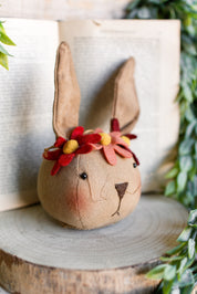 Primitive Floral Bunny Ornament