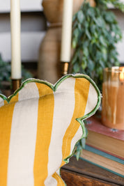 Yellow Striped Lumbar Pillow