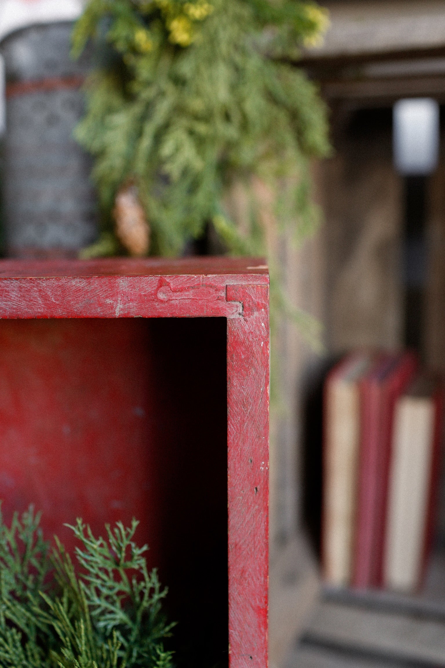 Handmade Red Wood Box