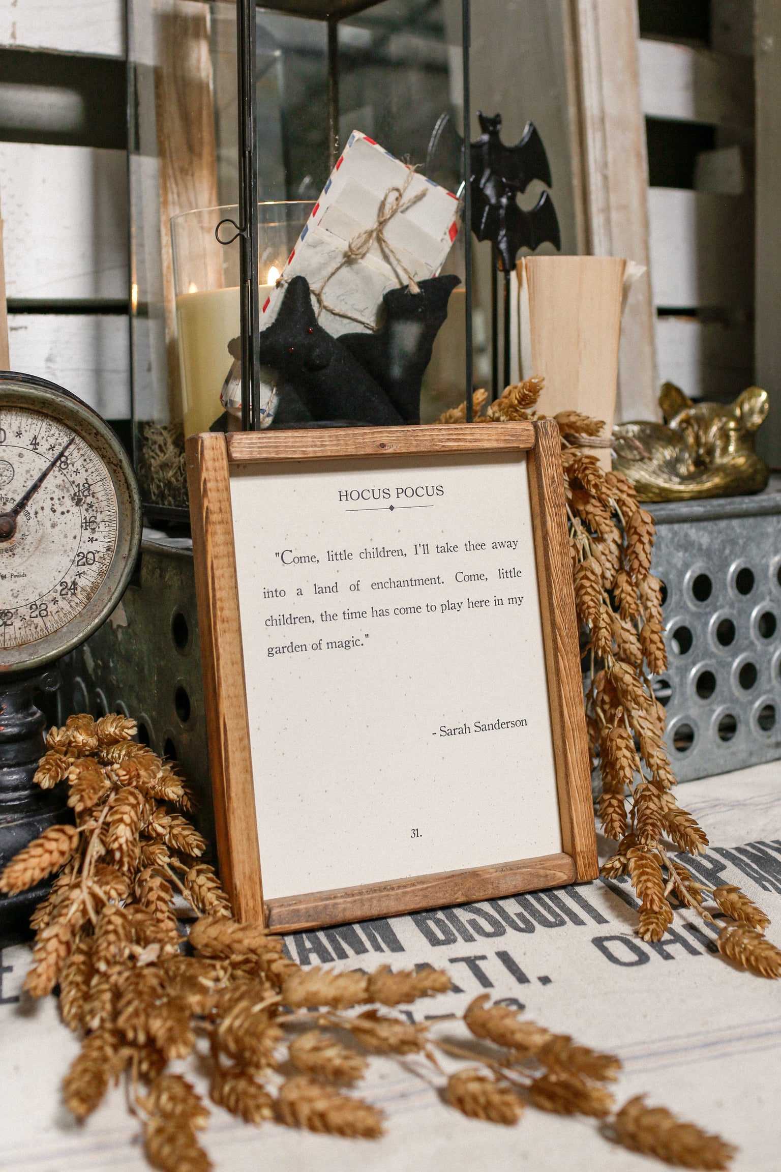 Handmade "Hocus Pocus" Framed Sign