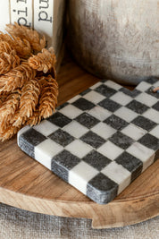 Marble Check Cheese Board Creative Co-Op