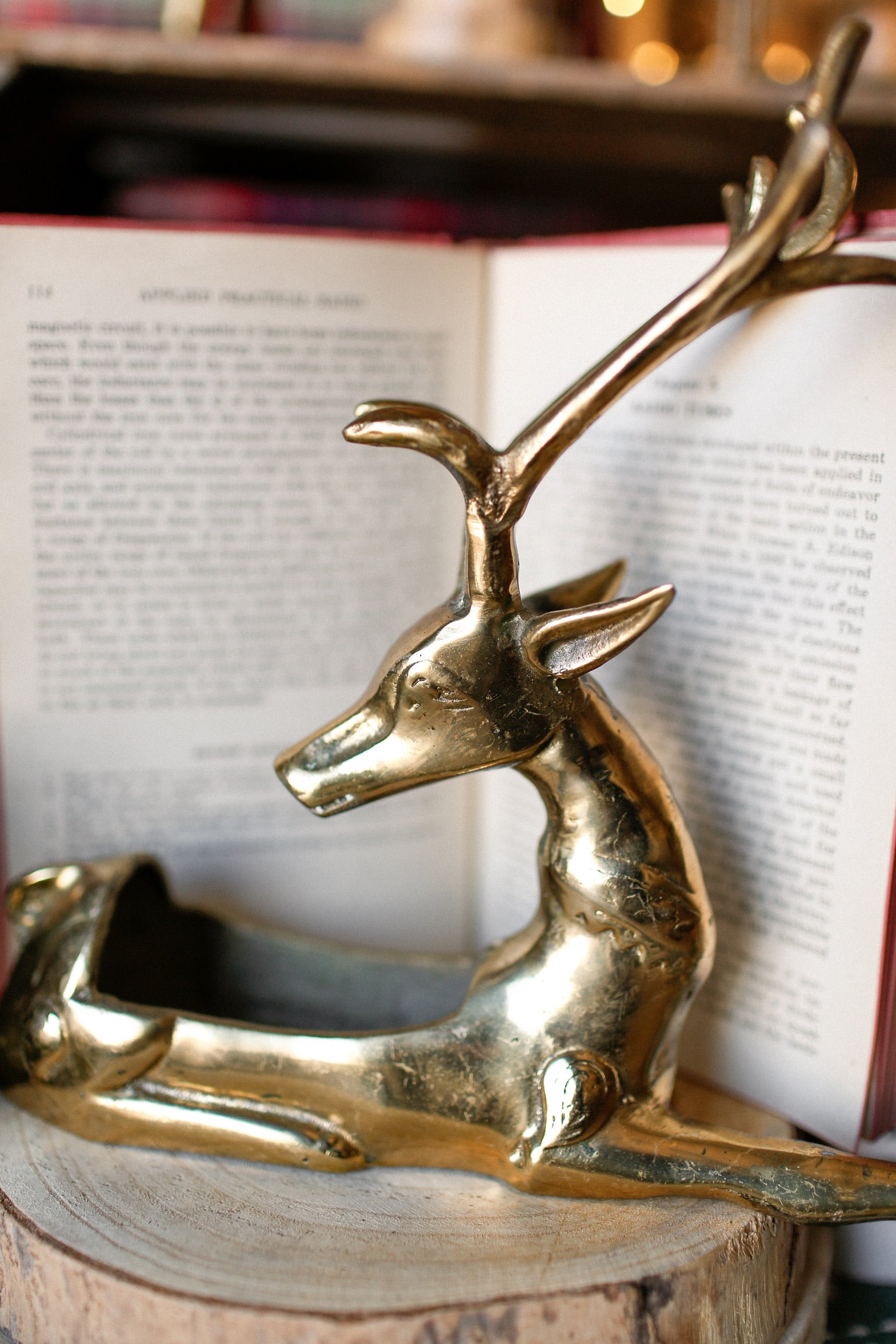 Vintage Brass Deer Planter