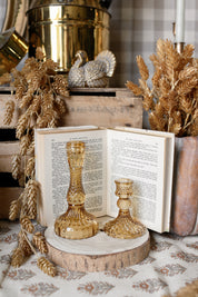 Harvest Cut Glass Candlestick