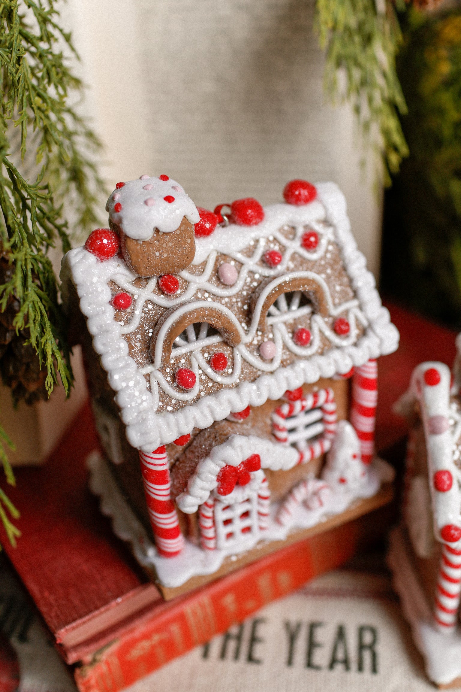 Red Lighted Mini Gingerbread House