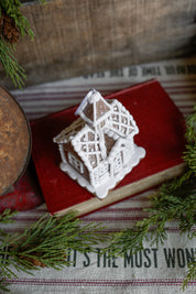 Mini White Lighted Gingerbread House