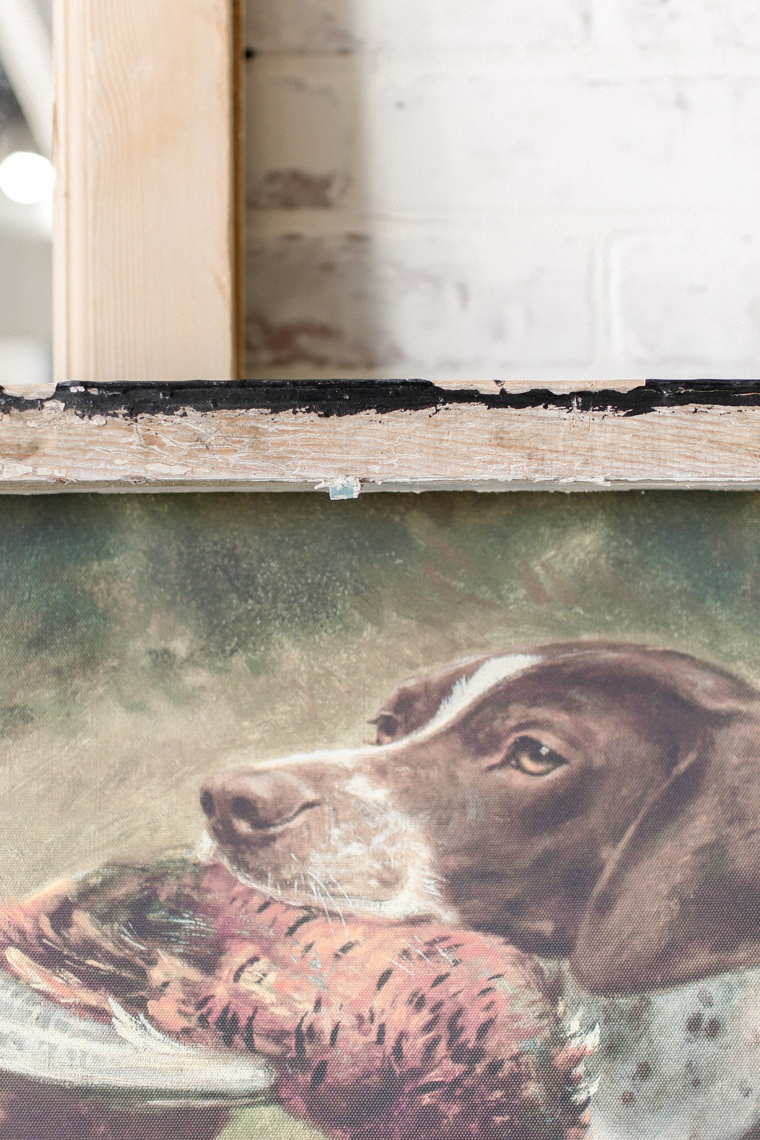 Salvaged Framed Pointer & Pheasant Canvas The Little Burlap Barn®