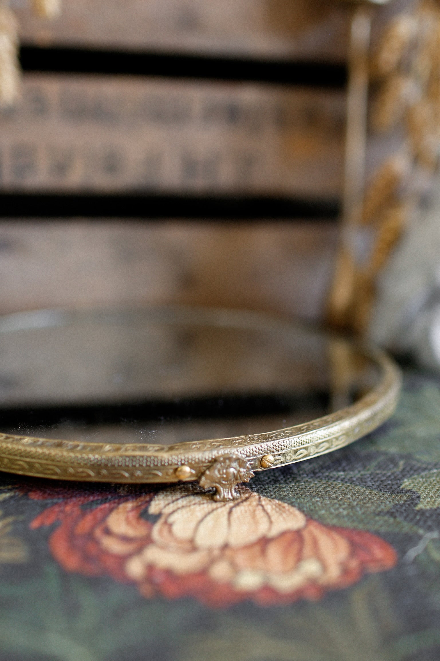 Footed Mirrored Tray