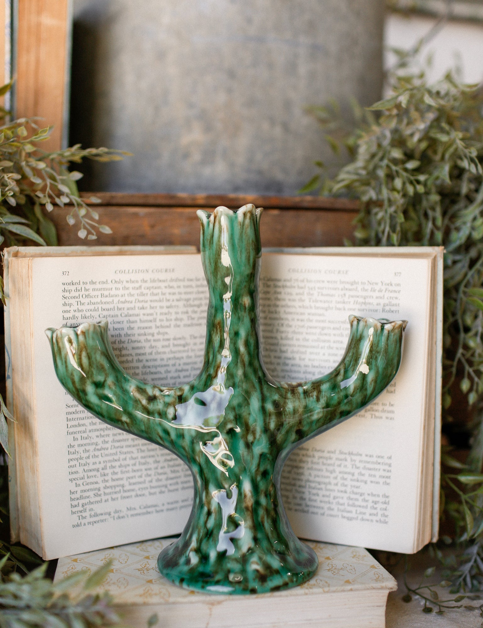 Stoneware Flower Stem Candelabra The Little Burlap Barn®
