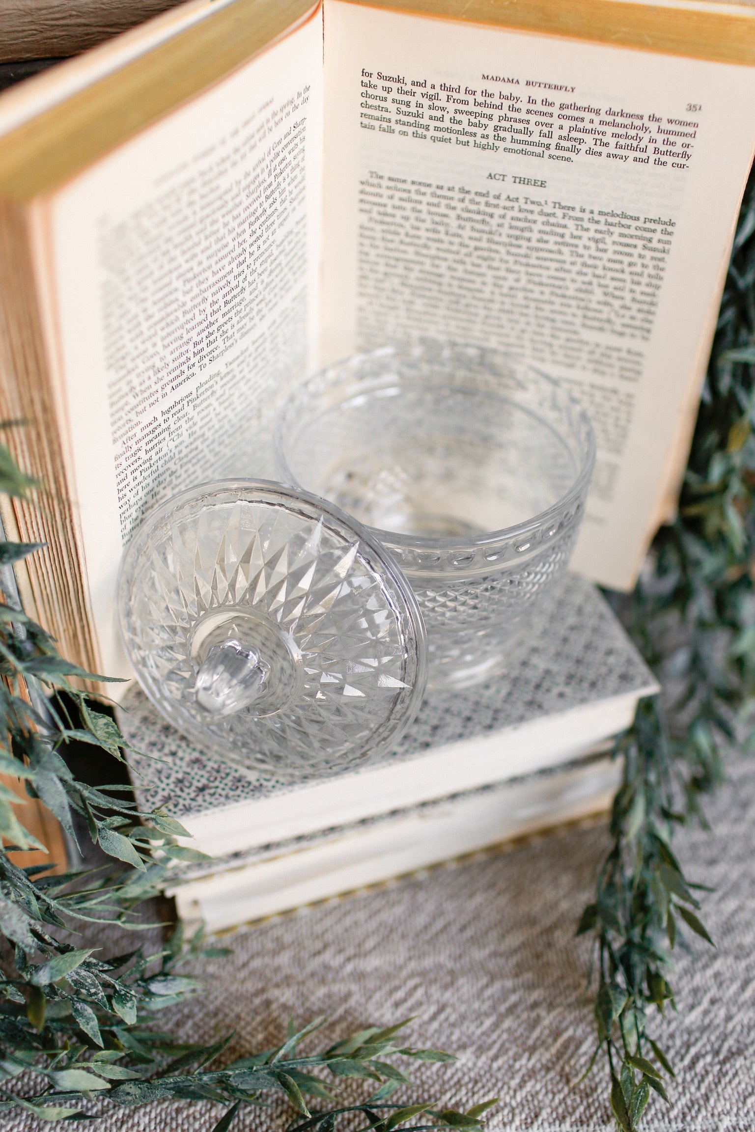 Vintage Ornate Cut Glass Candy Dish