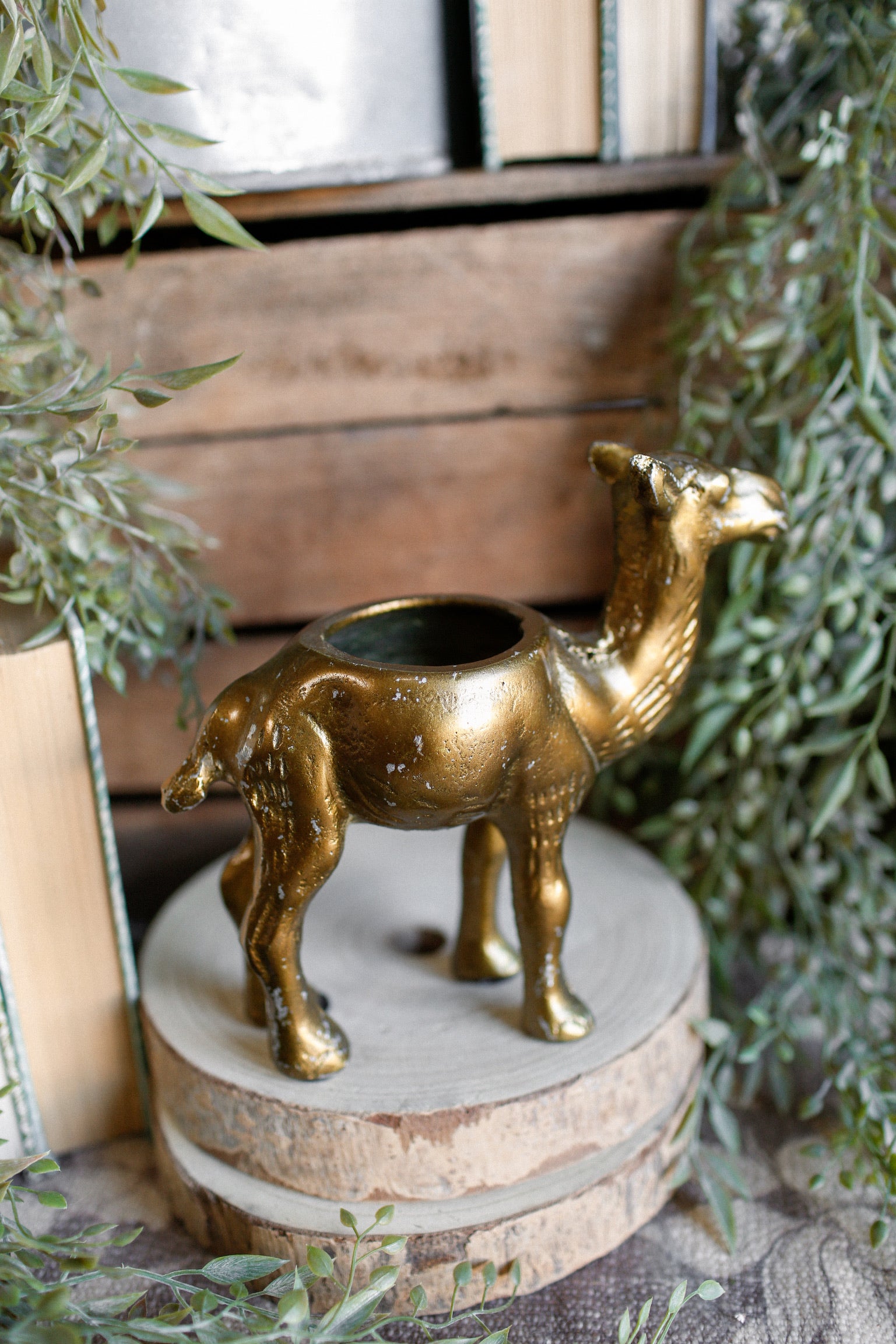 Gilded Camel Planter