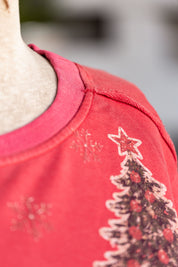 Vintage Washed Red Holiday Graphic Sweatshirt Davi & Dani
