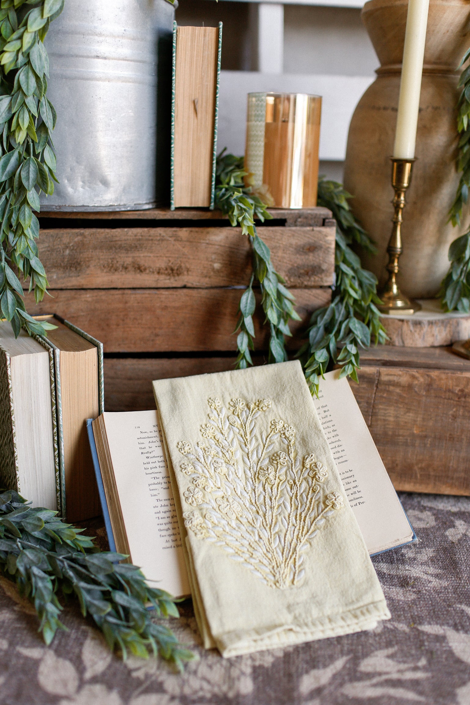 Embroidered Wildflower Towels