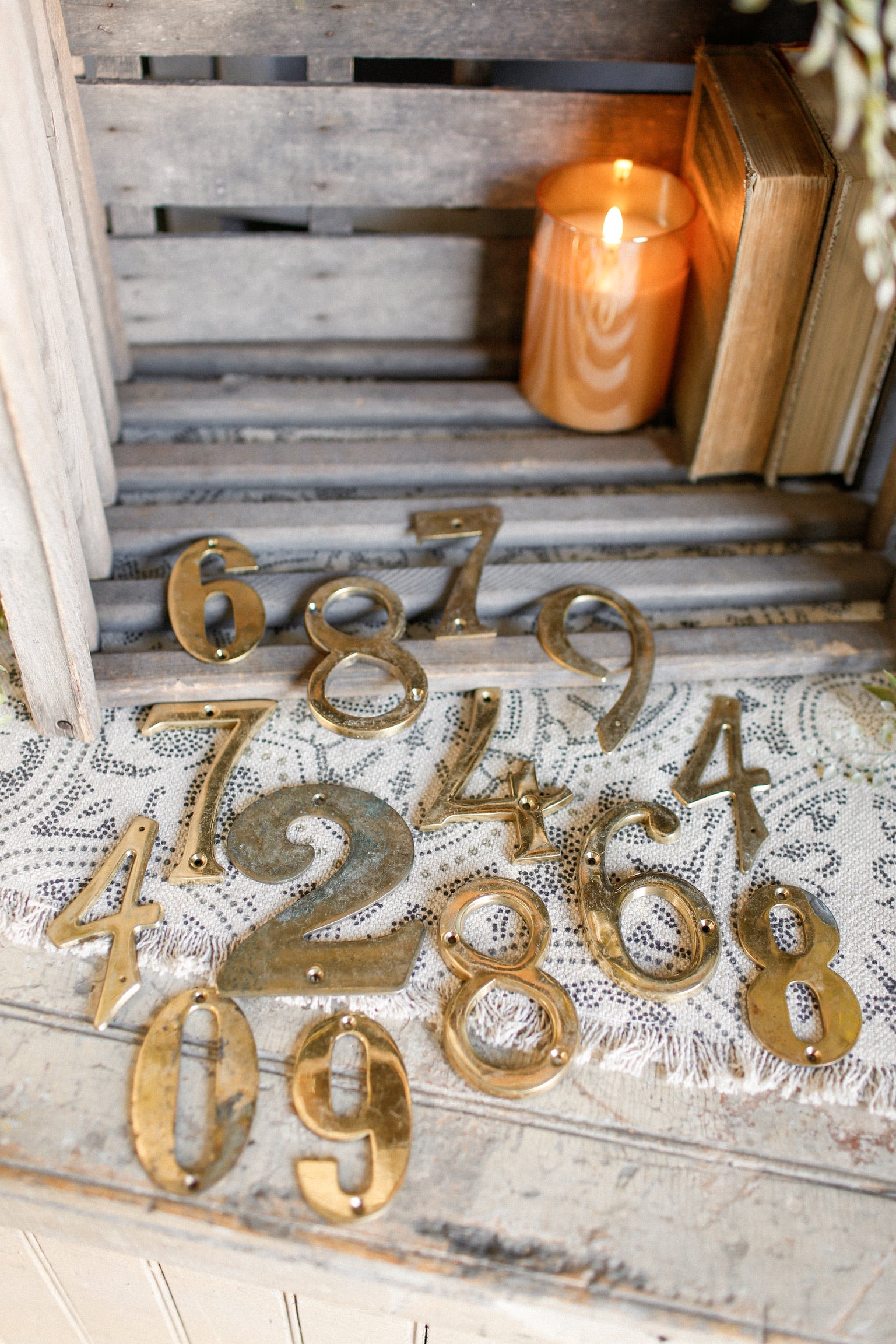 Vintage Brass House Number