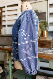 Embroidered Yee Haw Denim Jacket