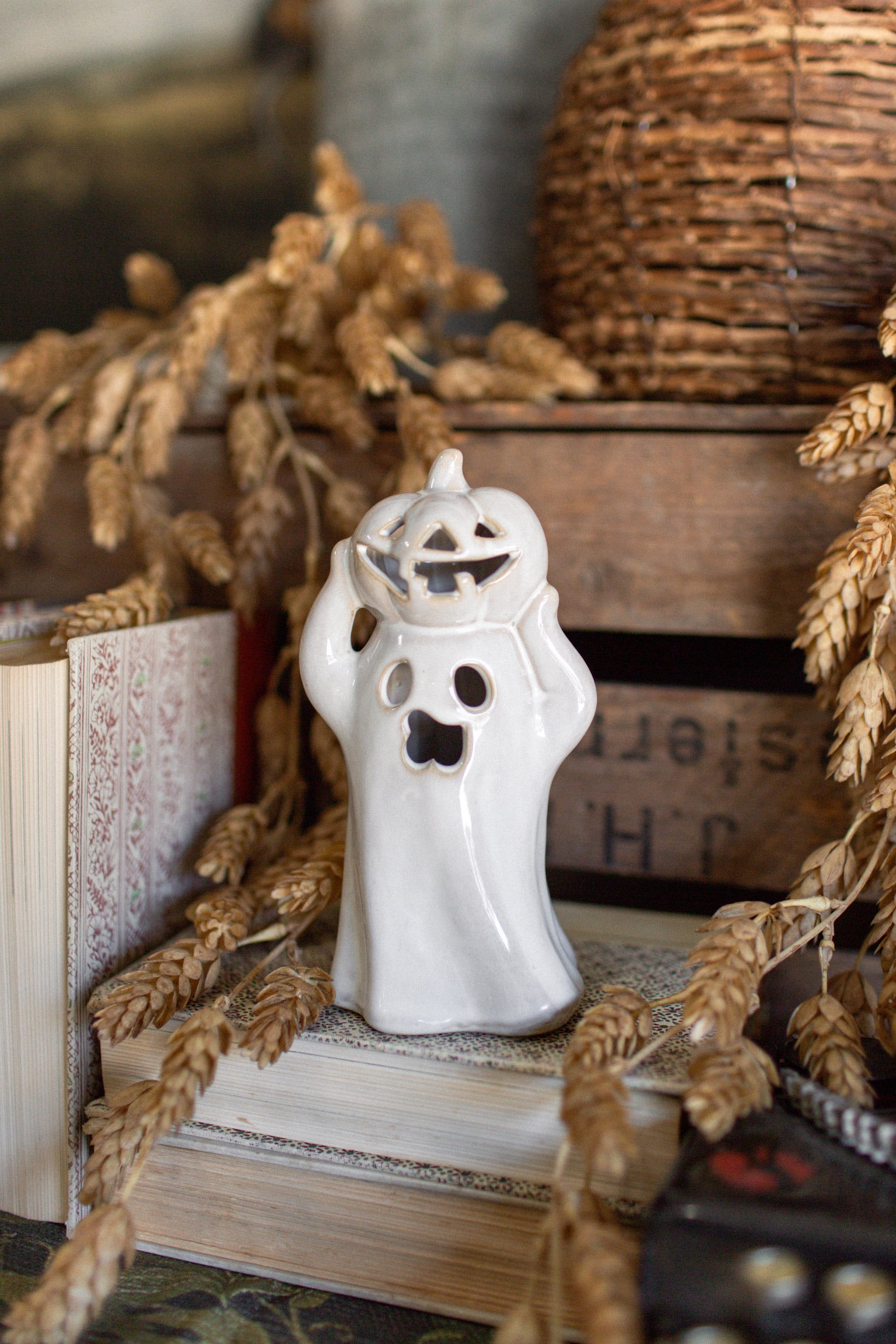 Stoneware Lighted Ghost