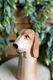 Stoneware Dog Vase