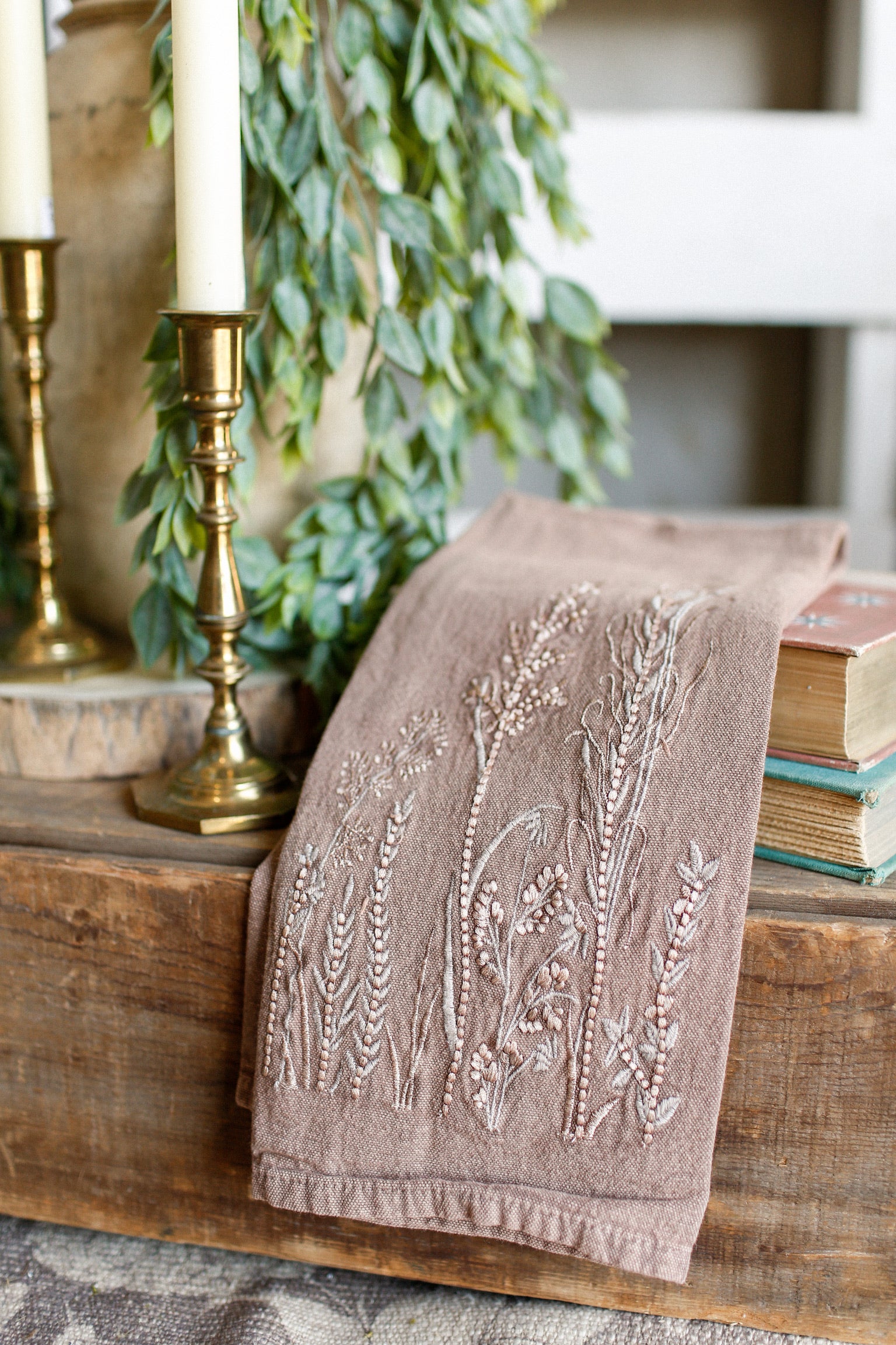 Embroidered Wildflower Towels
