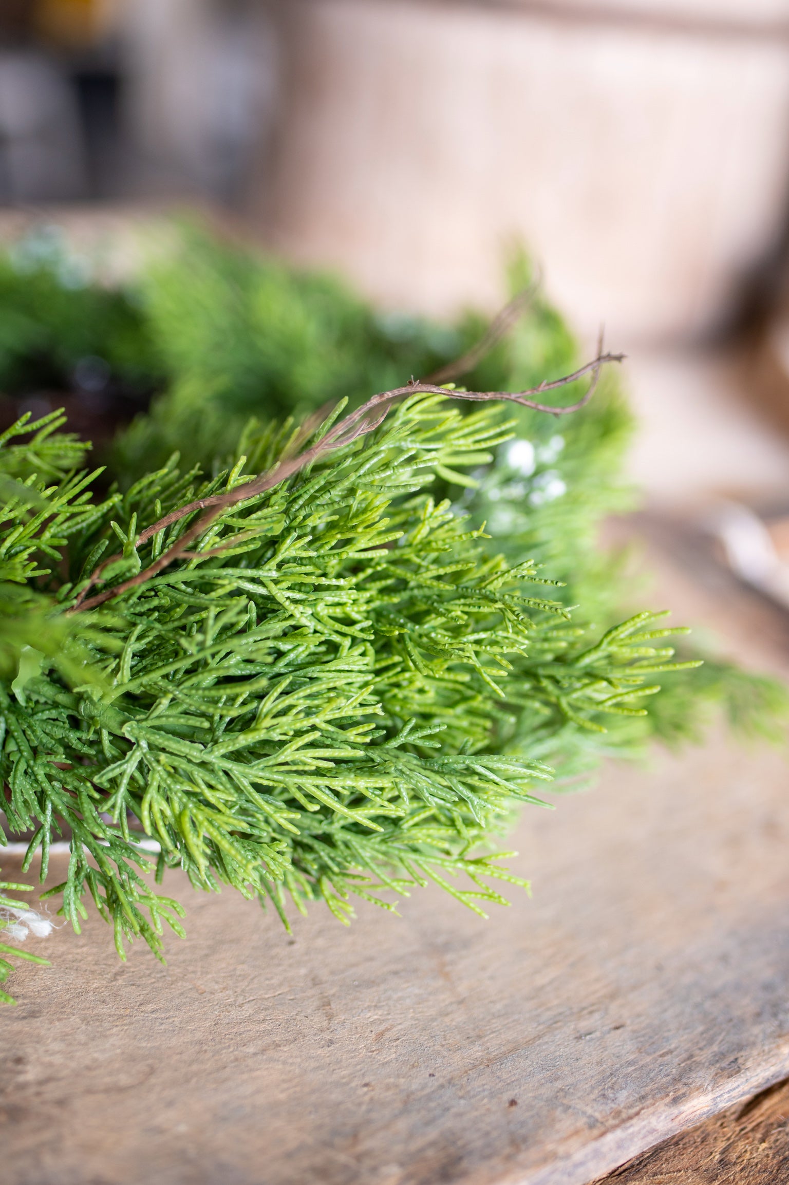 Real Touch Dripping Cedar Mini Wreath