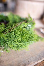 Real Touch Dripping Cedar Mini Wreath