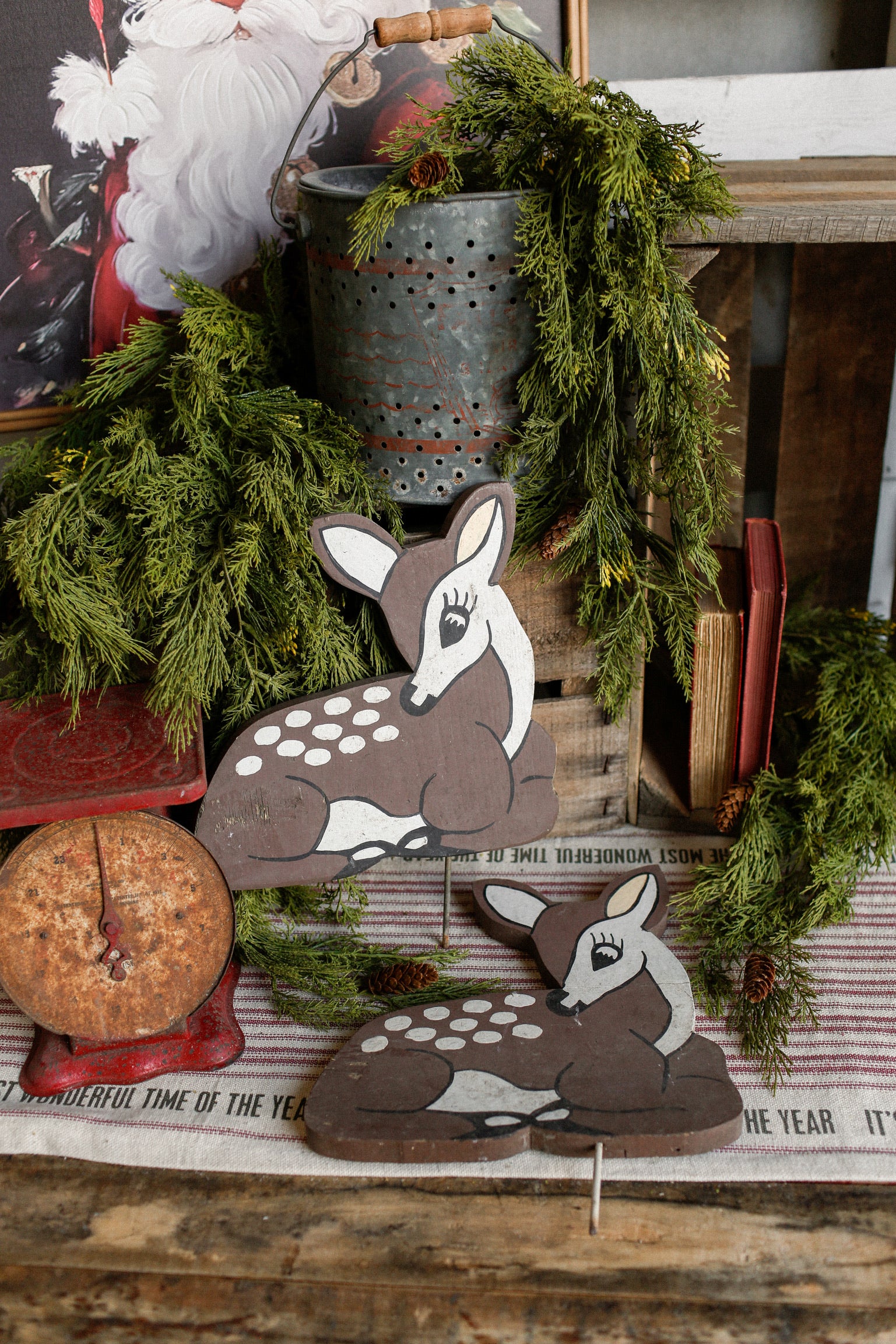 Vintage Retro Wood Deer