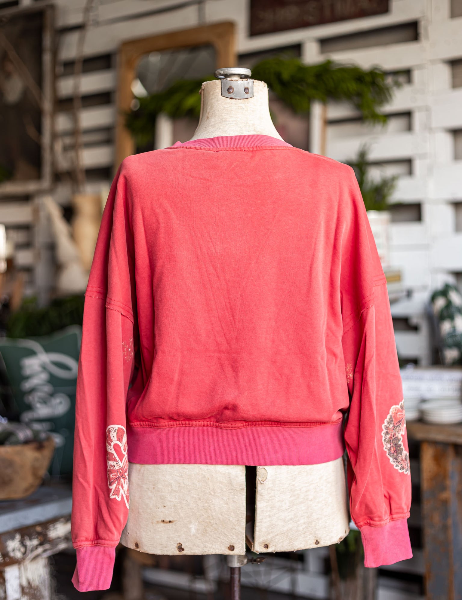 Vintage Washed Red Holiday Graphic Sweatshirt Davi & Dani