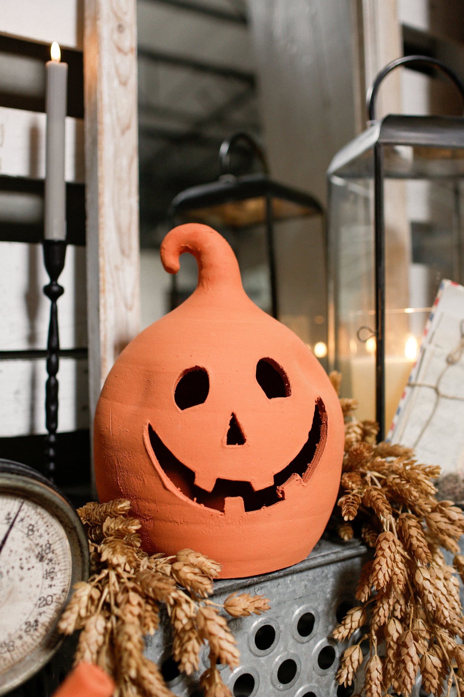 Terracotta Orange Jack-O-Lantern
