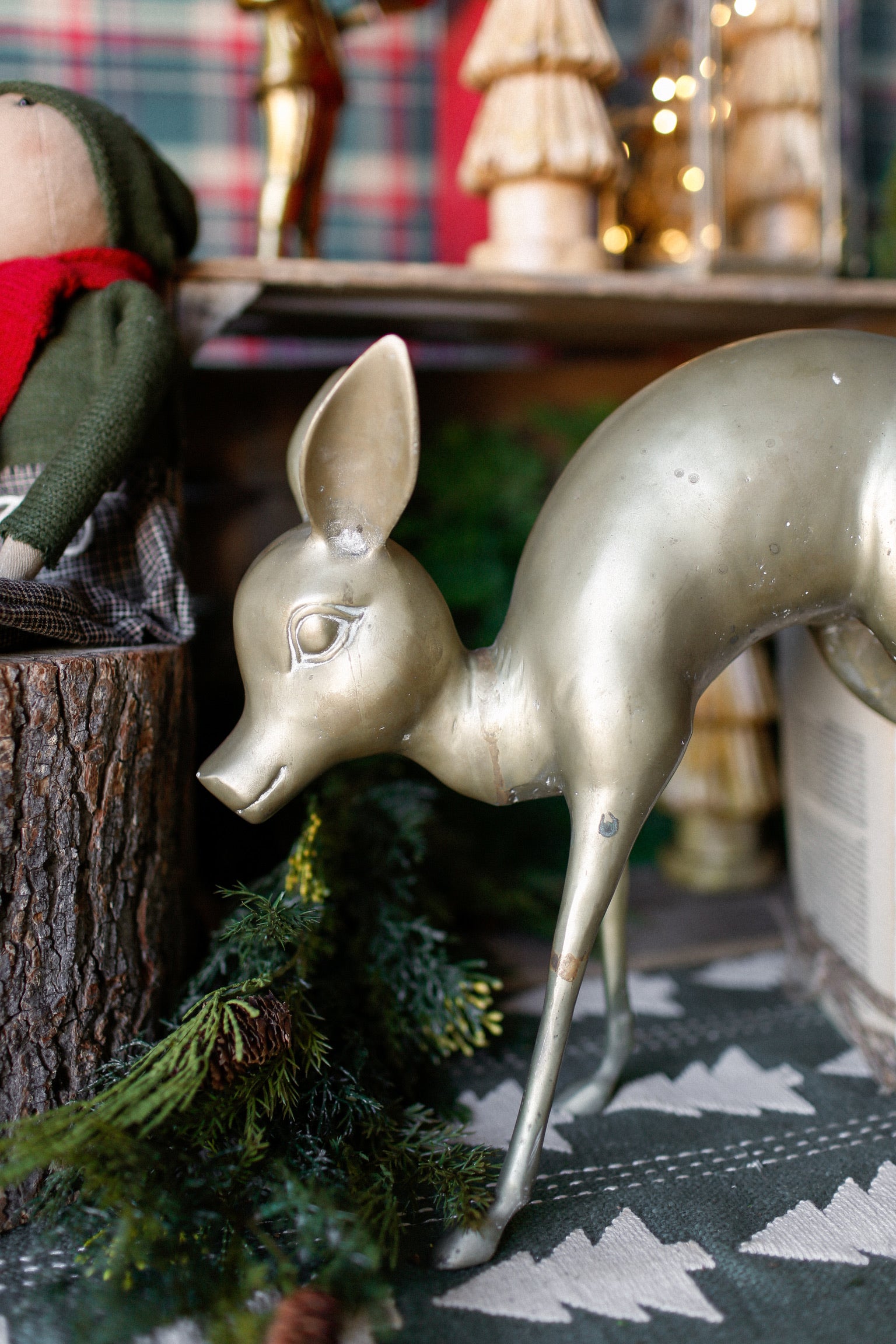 Vintage Brass Regency Deer