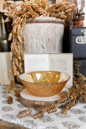 Vintage Glass Basketweave Serving Bowl