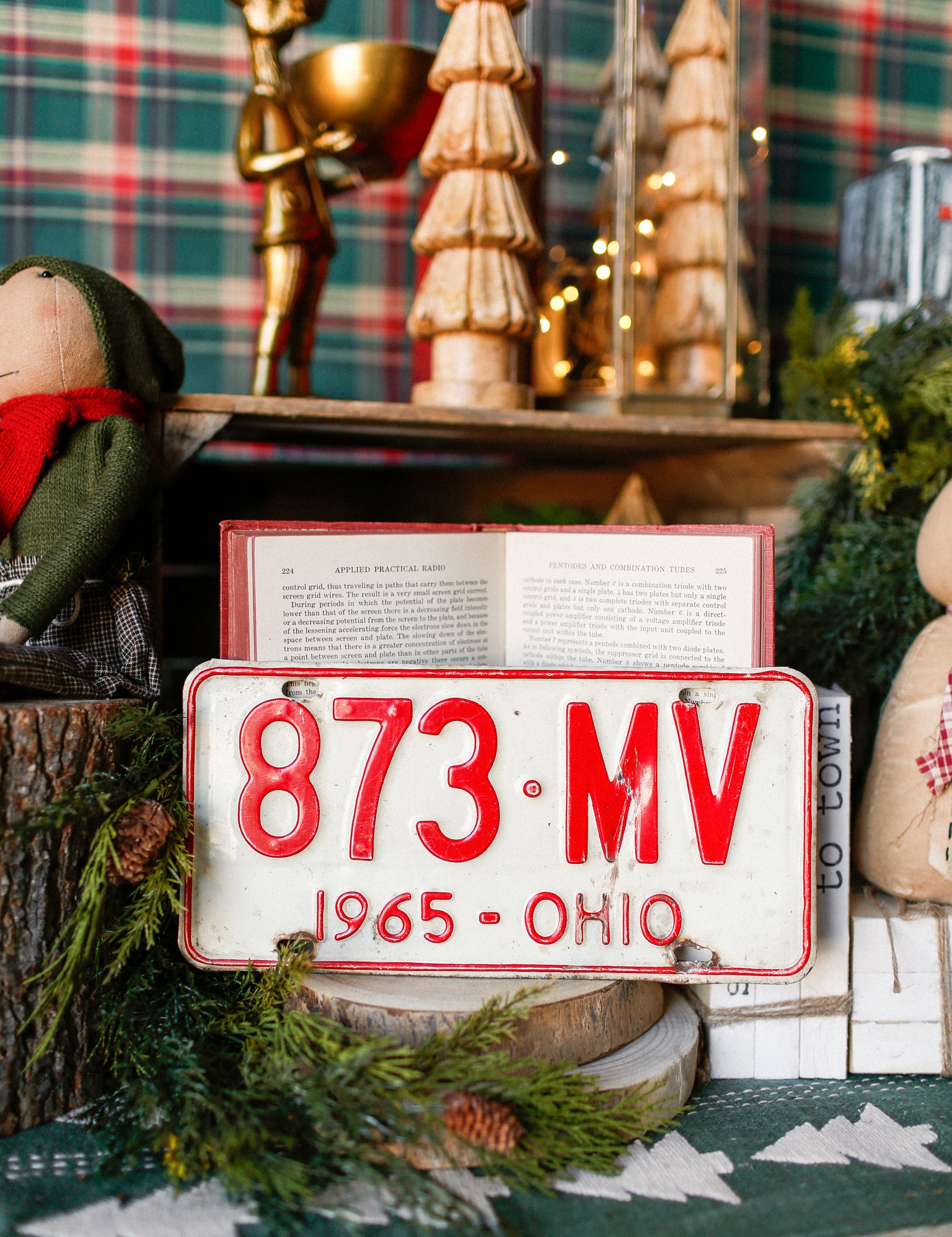 Vintage White License Plate The Little Burlap Barn®