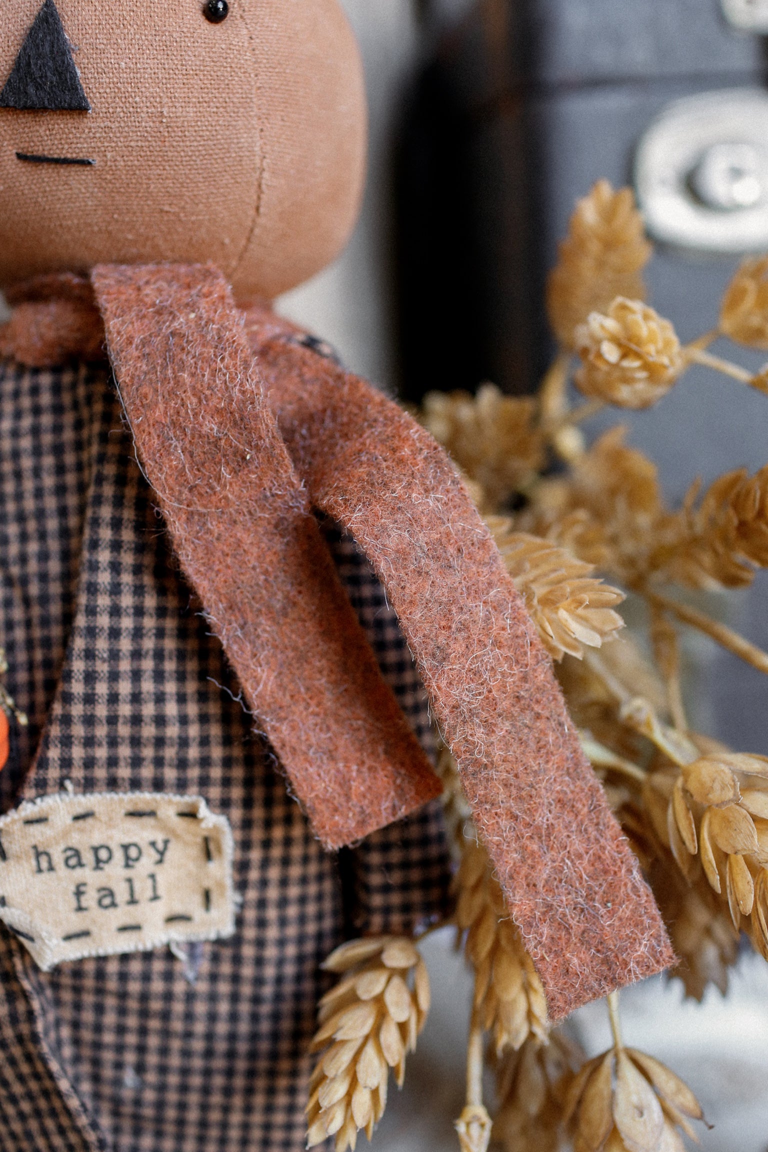 Handmade "Happy Fall" Pumpkin Doll