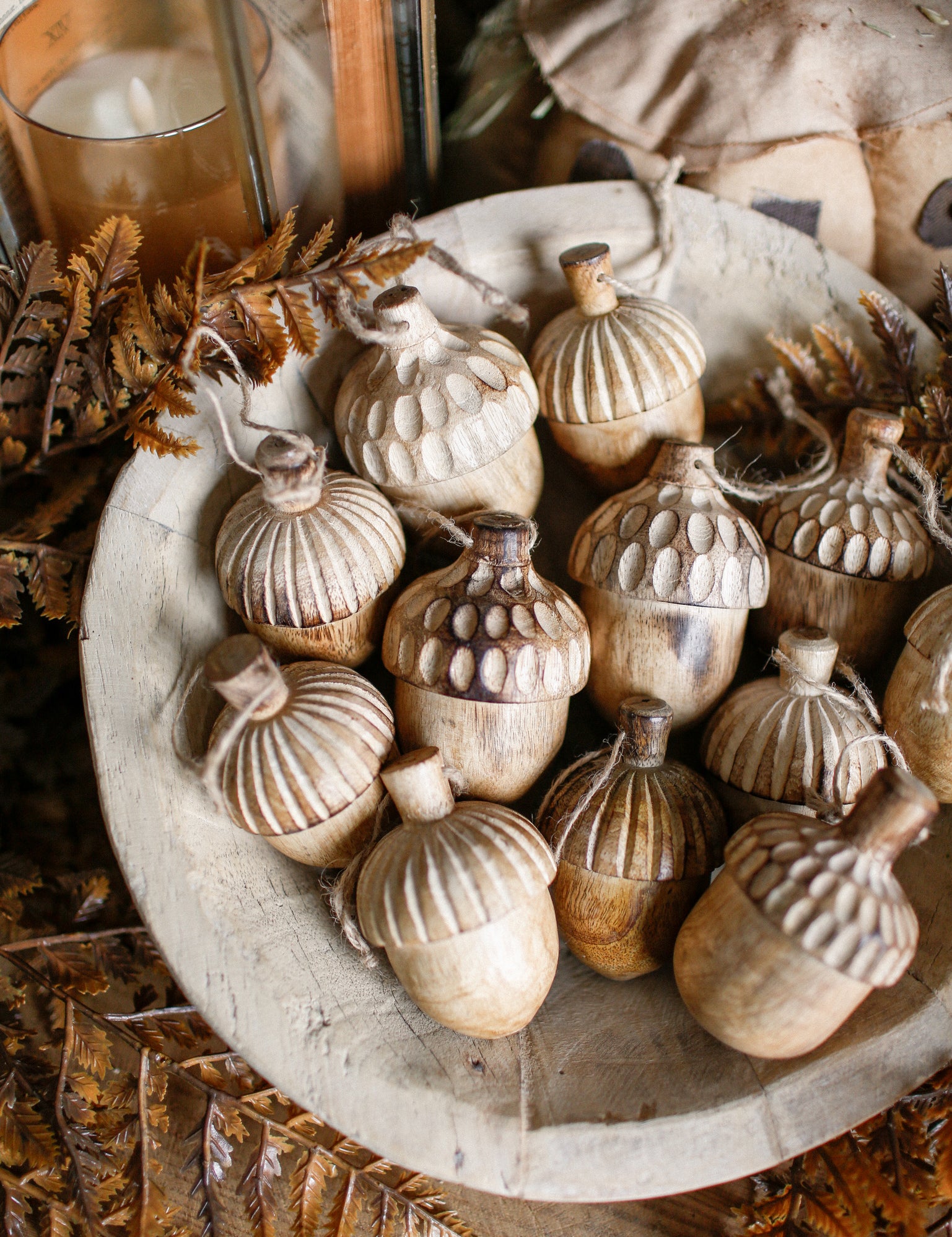 Carved Wood Acorn The Little Burlap Barn®