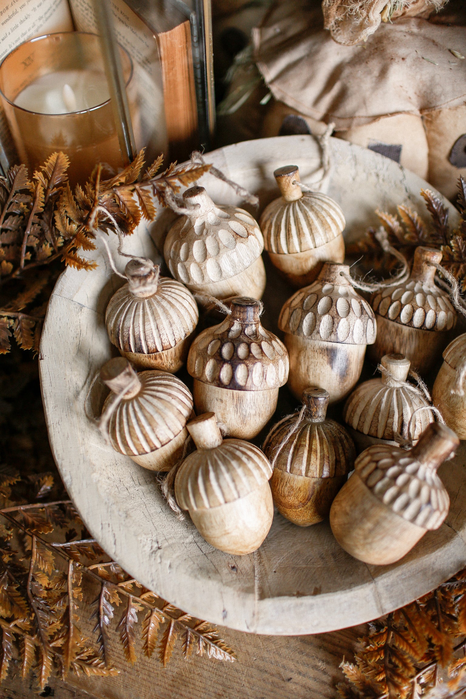 Carved Wood Acorn The Little Burlap Barn®