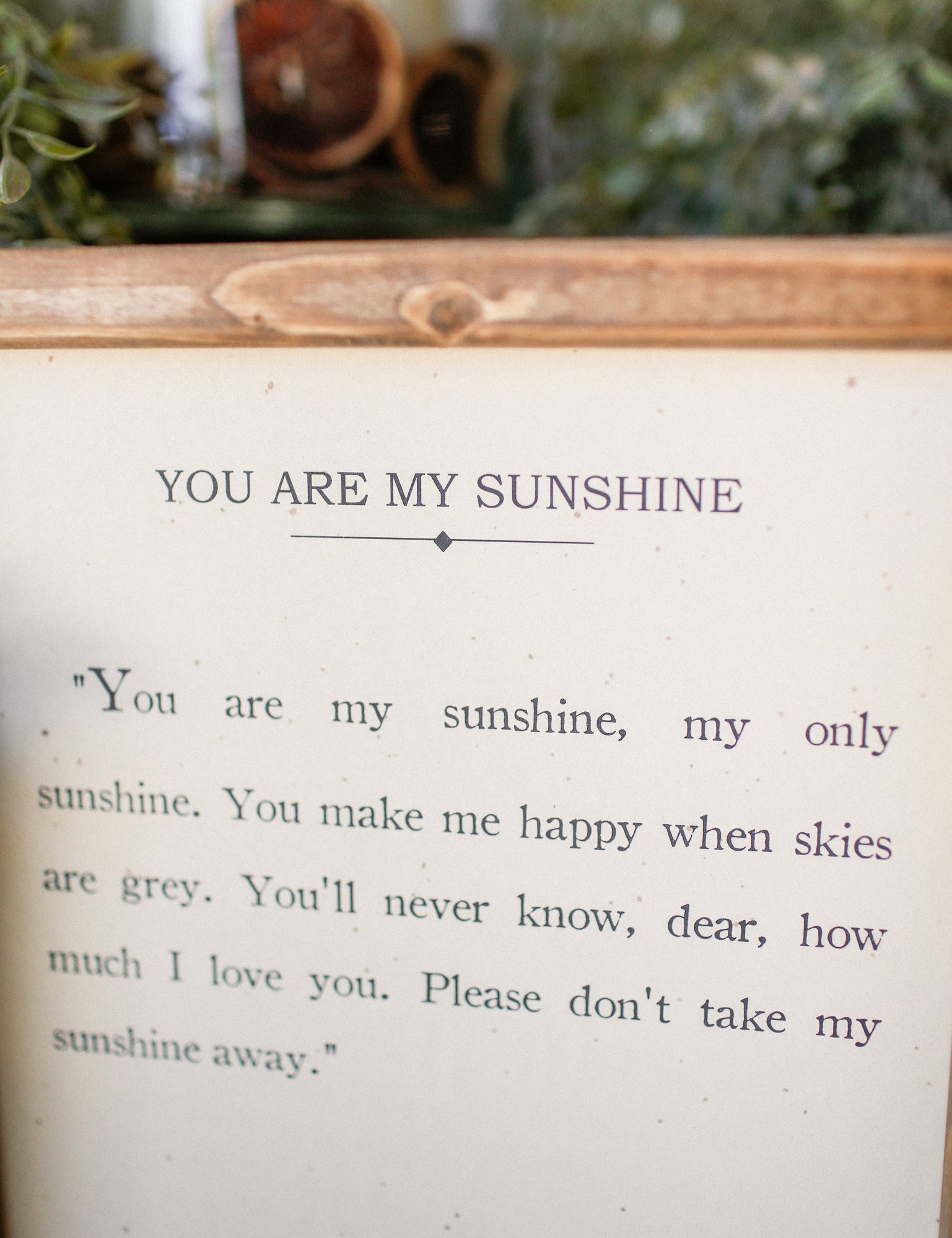 Handmade "You Are My Sunshine" Framed Sign The Little Burlap Barn®