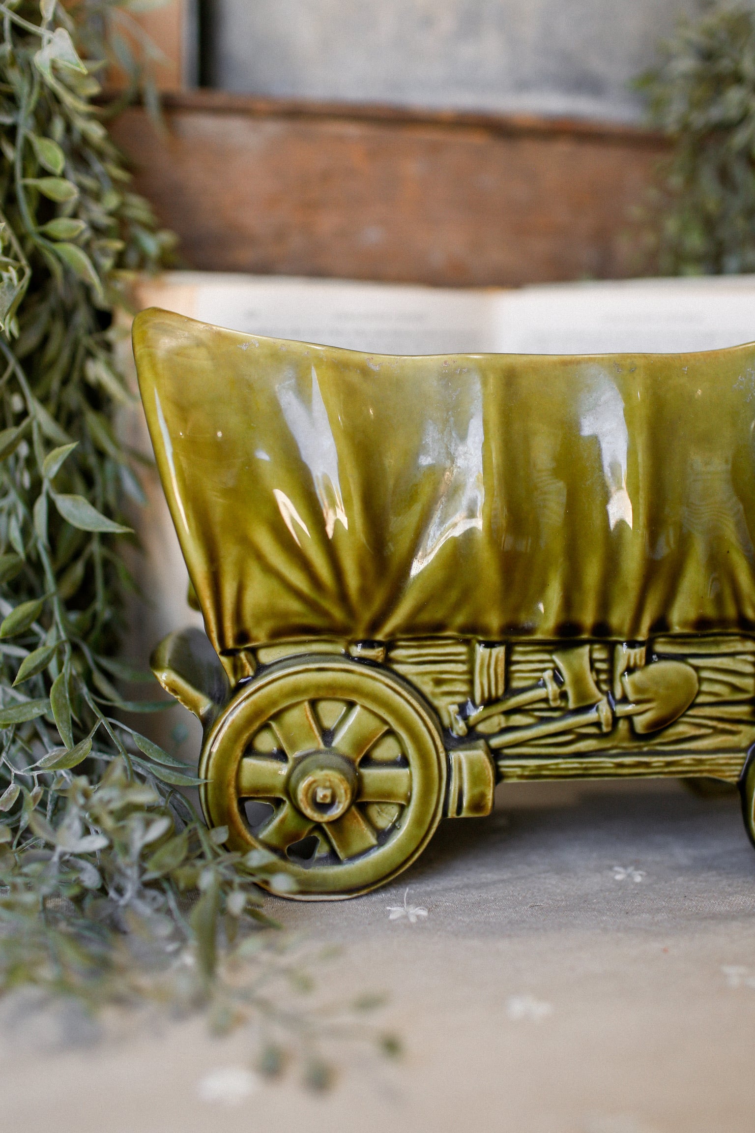 Vintage Shawnee Covered Wagon Planter The Little Burlap Barn®