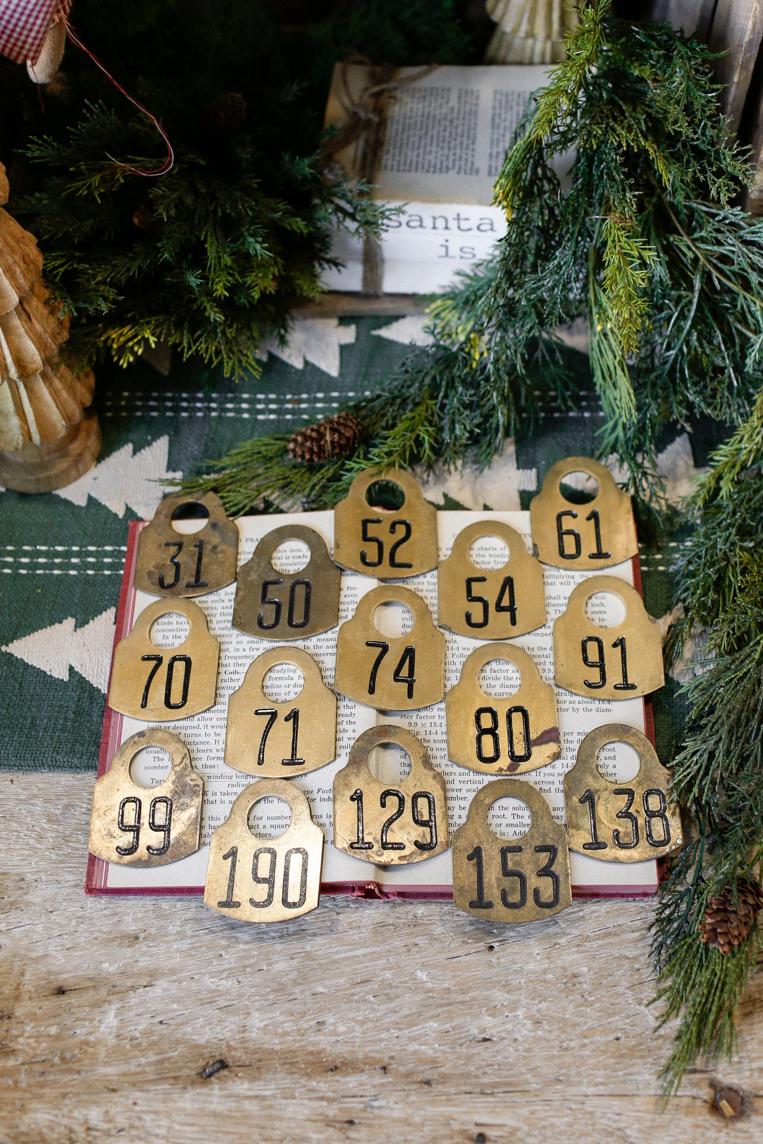 Vintage Brass Cow Tag