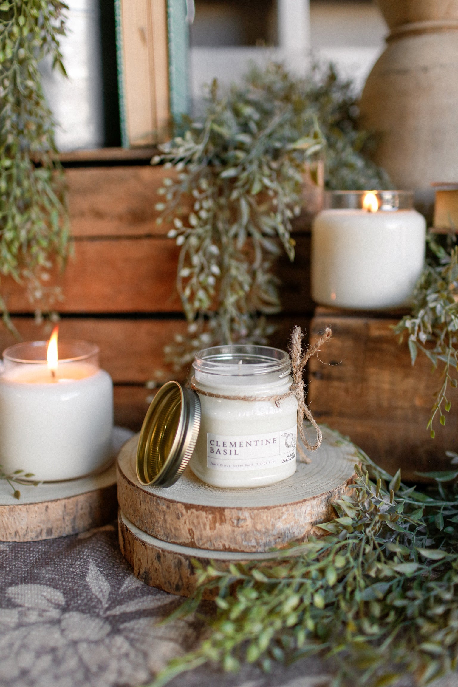 Mason Jar Candle-Clementine Basil