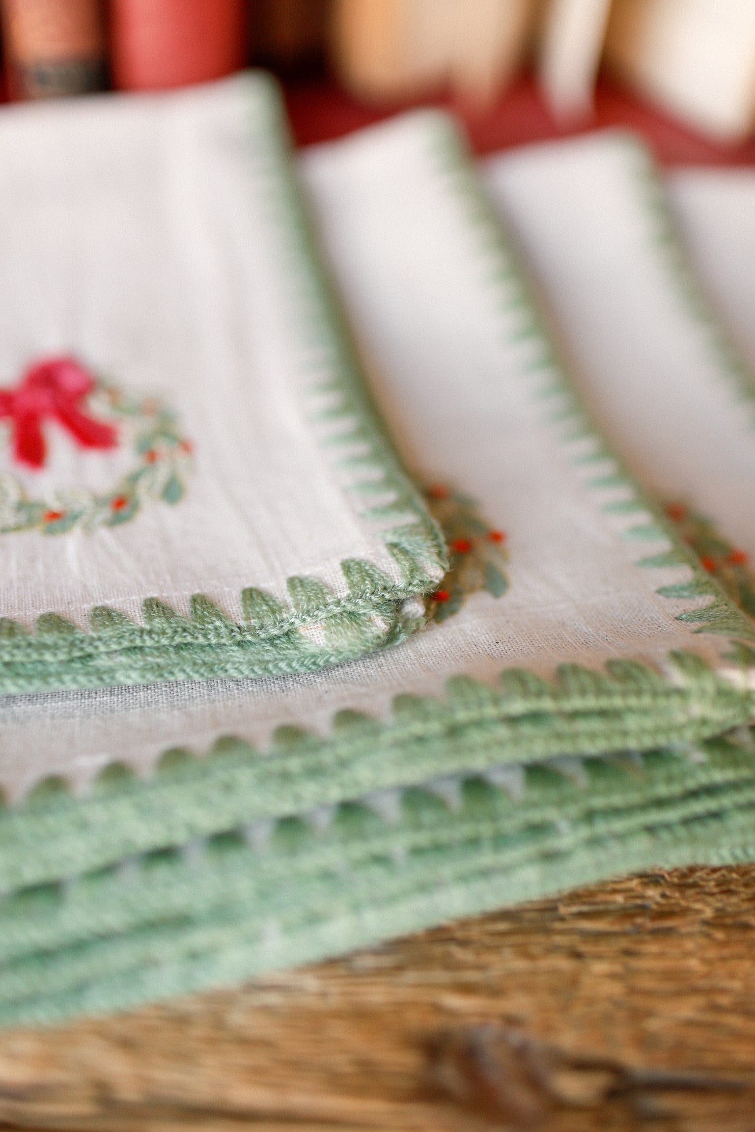 Embroidered Wreath Napkins